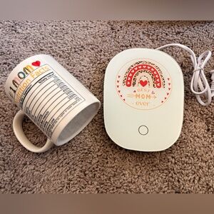#1 Mom Mug and Best Mom Ever Heart Design Mug Warmer Mothers Day Gift
